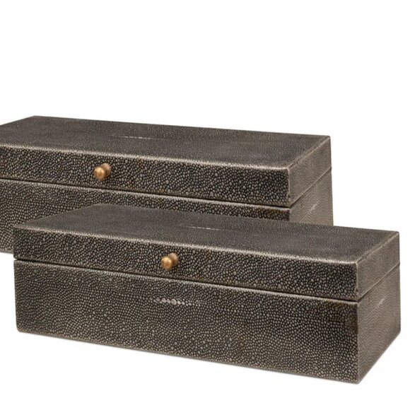 Sarreid Gatsburg Shagreen Box antique green-grey - Picture 2 of 12